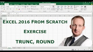 Excel 2016 from Scratch Exercise  the TRUNC and ROUND functions [upl. by Arraik]