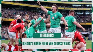 Highlights Irelands Bonus Point Win Against Wales [upl. by Allak]