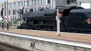 LMS Stanier class 8F 48151 Passing York 2 8 2013avi [upl. by Noseimaj]