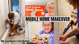 WERE INSTALLING BASEBOARDS HOME REFRESH DIY MAKEOVER [upl. by Jarin611]