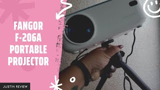 FANGOR F206A Portable Projector 1080P HD Review How To Use  Top Mini Projector for Outdoor Movie [upl. by Katonah]