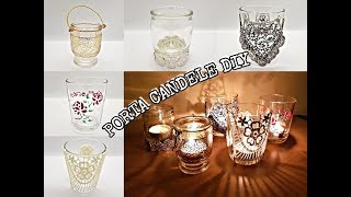 5 MODI per fare dei BELLISSIMI PORTA CANDELE usando BICCHIERI DIY [upl. by Buckley]