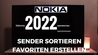 Nokia ANDROID TV 2022 Sender sortieren Favoriten erstellen [upl. by Cresa]