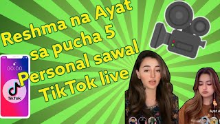 Reshma na Ayat akbar sa pucha 5 personal sawal TikTok live [upl. by Lianna]