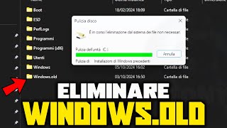 COME ELIMINARE LA CARTELLA WINDOWSOLD  FACILE E VELOCE  TUTORIAL WINDOWS 10 amp 11 viralvideo [upl. by Etnuahs]