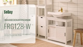 SoBuy Waschbeckenunterschrank丨Untertisch丨Badschrank mit Fußpolster丨Under sink cabinet丨FRG128W [upl. by Fritz]