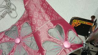 New amp Trending flower Model ☘️sleeve design cutting and stitching for blouse tips for beginners [upl. by Reddin]