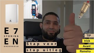 Stap voor stap Storing verhelpen en onderhoud uitvoeren van een Remeha Avanta code E7 [upl. by Nellac]