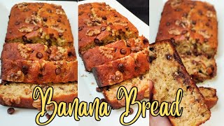 Chocolate Chip and Walnut Banana Bread 🍌🍞ll Banana Bread at home Tea time snacks❤️ shizaMohsin96 [upl. by Naitsirt]