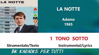 LA NOTTE Adamo Karaoke  1 Tono Sotto  StrumentaleTesto [upl. by Weixel]