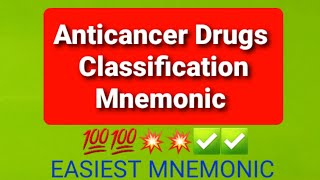 Classification of Anticancer Drugs with Mnemonic Easy Trick [upl. by Riabuz]