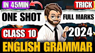 Class 10 English Grammar one shot 🔥 BOARD EXAM 2024  Complete English Grammar Class 10 [upl. by Asseram568]