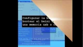 Configurar la bios para bootear el beini desde una usb o cd [upl. by Oriole]