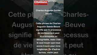 CharlesAugustin SainteBeuve  Vieillir est ennuyeux mais cest le seul moyen que lon ai shorts [upl. by Akinna]