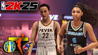 NBA 2K25  Caitlin Clark vs Angel Reese  Chicago Sky vs Indiana Fever Gameplay [upl. by Gerry]