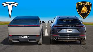 Tesla Cybertruck v Lamborghini Urus DRAG RACE [upl. by Norty]