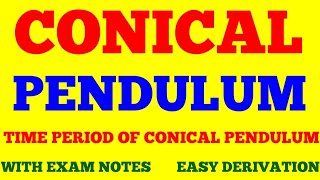 CONICAL PENDULUM  WITH EXAM NOTES [upl. by Narda]