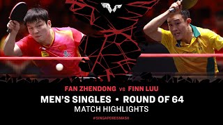 Fan Zhendong vs Finn Luu  MS R64  Singapore Smash 2024 [upl. by Malamut]