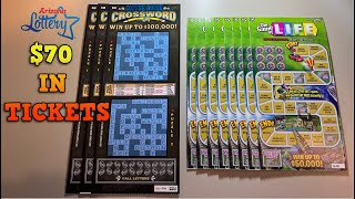 100K PRIZE CROSSWORDS amp THE GAME OF LIFE SCRATCH OFF TICKETS [upl. by Castor966]