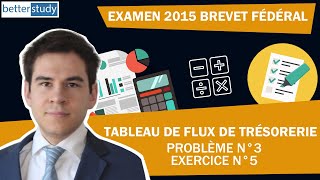 EXAMEN 2015 du BREVET FÉDÉRAL  Problème 3  Exercice n° 5  Tableau de flux de trésorerie [upl. by Susanetta810]