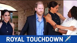 ROYAL TOUCHDOWN✈️ PRINCE HARRY amp OUR DUCHESS OF SUCCESS MEGHAN MARKLE WARM WELCOME IN COLOMBIA [upl. by Aneekas]