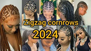 Zigzag cornrows hairstyles 2024  Cornrows braids hairstyles for black women  Braids Hairstyles [upl. by Carson]