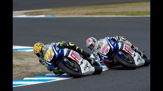 Valentino Rossi vs Jorge Lorenzo Motegi 2010 [upl. by Johan]