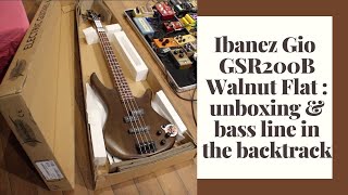 Ibanez Gio GSR200B WNF  unboxing amp bass line in the backtrack [upl. by Airamasor]