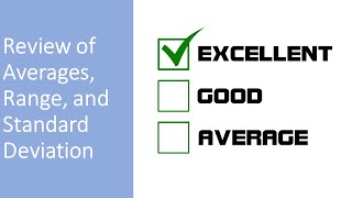 Review of Averages Range and Standard Deviation [upl. by Lamberto237]