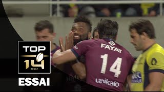 TOP 14 ‐ Essai Metuisela TALEBULA UBB – ClermontBordeauxBègles – J5 – Saison 20162017 [upl. by Aneerbas443]