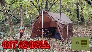 One Tigris TEGIMEN Hammock Hot Tent pitched without treesbushcraft hammock onetigris hottent [upl. by Epilihp748]