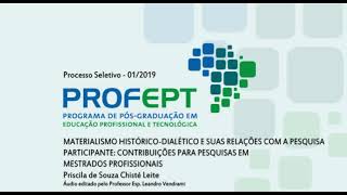 MATERIALISMO HISTÓRICODIALÉTICO E SUAS RELAÇÕES COM A PESQUISA PARTICIPANTE [upl. by Vyse347]