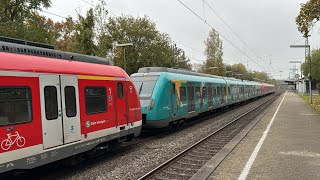 SBahn Stuttgart S3 Langzug 430 077 türkis Ausbildung Backnang n Vaihingen Rot grün rot Sandwich [upl. by Iderf201]