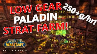 WoW Classic  Strat Paladin Solo Farm with LOW GEAR [upl. by Rudman]