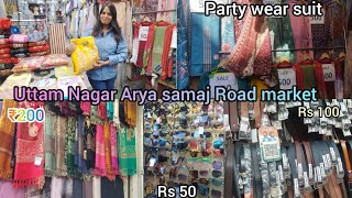 fancy party wear suit Uttam Nagar Arya samaj Road market  Laxmi tevar vlogger [upl. by Alair]