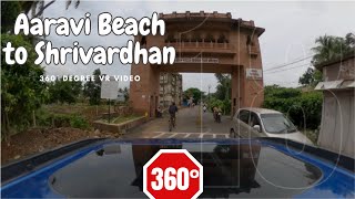 Coastal Ride  18 Aaravi Beach to Shrivardhan Beach in 360degree  360video asmr 360vr [upl. by Sheba]