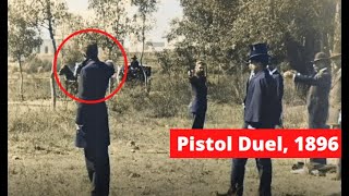 Colorized Historical Video  Pistol Duel 4k upscaled [upl. by Ostraw]