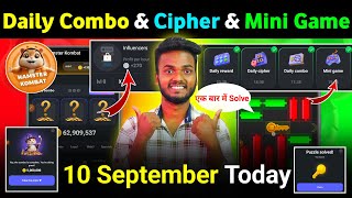 10 September Daily Combo amp Daily Cipher amp Mini Game  Hamster Kombat Daily Combo amp Mini Game [upl. by Alena883]