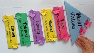 Moral Values Wall Hanging Golden Words Chart Making Classroom Decoration Ideas Magic Word Chart [upl. by Yeliah]