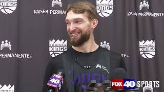 Domantas Sabonis reacts to AllStar snub reflects on success of Sacramento Kings 52 road trip [upl. by Rehpretsirhc]