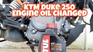 How to change Engine oil  KTM Duke 250390 [upl. by Knowland]