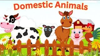 Animals Namelearn domestic 🐵🐔🐶🐷animals name in English JagratiPalk9e domesticanimalskids [upl. by Amby]