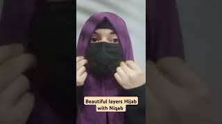 Beautiful layers Hijab with Niqab Tutorial new hijab amp Niqab style  Layers Hijab Tutorial [upl. by Kirt306]