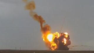 RUSSIAN PROTON M ROCKET EXPLODES AFTER FLYING WILDLY OUT OF CONTROL RAW HD FOOTAGE 2 JULY 2013 [upl. by Adnorehs294]