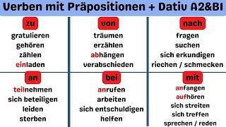 Die 30 wichtigsten DativVerben mit Präpositionen A1  B1 Most common dative verbs with examples [upl. by Alameda]