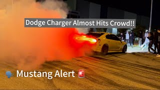 Dodge Charger Almost Hits Crowd [upl. by Eenaej678]