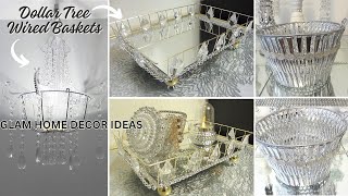 Turn Dollar Tree Wired Baskets into Glam Home Decor  Dollar Tree DIY Ideas [upl. by Adnirual]