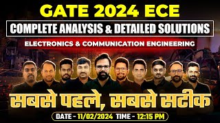 GATE 2024 ECE  Exam Analysis amp Detailed Solution  Electronics amp Communication Engineering  11 Feb [upl. by Ecertal]