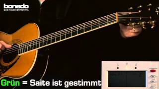 Gitarre stimmen lernen für Anfänger  Standard Stimmung mit dem Stimmgerät [upl. by Tterrab]