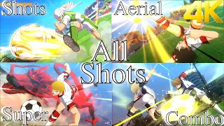 Animations ONLY  All Shots  Super Shots  Combo  Aerial Shots  Captain Tsubasa RONC [upl. by Yruy]